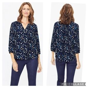 NYDJ Women's Floral Navy Top